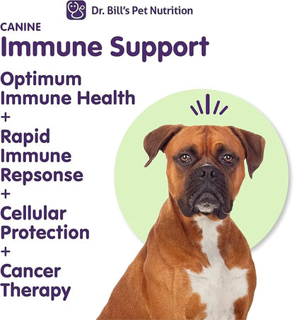 Dr. Bill’s Canine Immune Support | Boosts Dog Immunity and Health with Colostrum, Beta Glucan, Turkey Tail Mushroom, Zinc & Vitamin C | Powder Supplement for Dogs of All Ages
