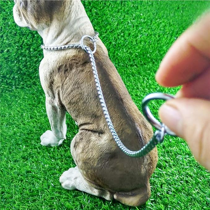 Dog P Snake Chain Chrome Plated Metal Dog Training Choke/Collar-Fully Guaranteed Against Rust Tarnish or Breakage-Recommended for Professional Training (Sliver, 5mm * 26")