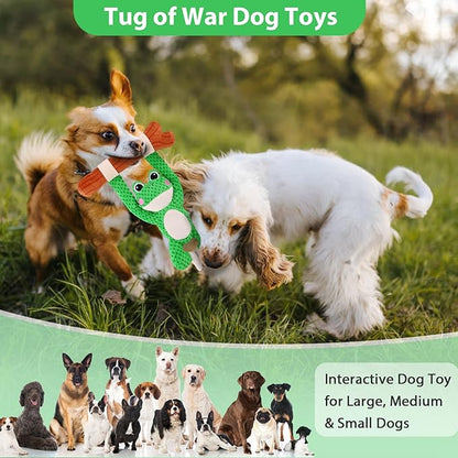 Squeaky Dog Toys, Tug of War Dog Toy for Dogs, Plush Puppy Toys, Interactive Dog Toys for Small, Middle, and Big Dogs