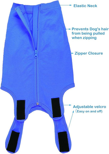 Dog Surgery Recovery Suit - After Spay, Abdominal Wounds Post Surgical Recovery, Anti Licking Breathable Dog Onesies for Small, Medium & Large Pet, Alternative Bandages Cone E-Collar