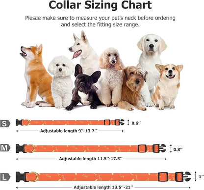 Cotton Handmade Dog Collar Cute and Distinctive Patterns Orange Fish with Pendant for Girl Boy Dogs Collars L