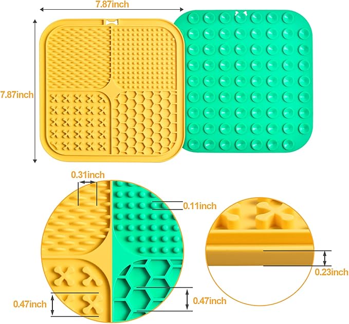 LUKITO Premium Silicone Licking Mat for Dogs & Cats, 77 Suction Cups, Slow Feeder, Boredom Reducer, Anxiety Relief, Dishwasher Safe, Food Grade