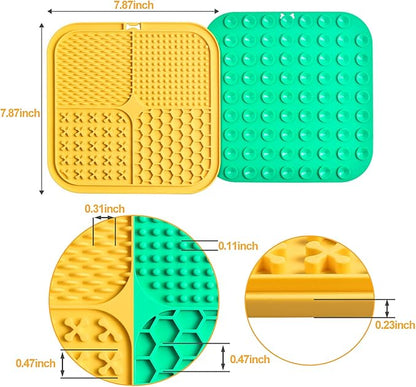 LUKITO Premium Silicone Licking Mat for Dogs & Cats, 77 Suction Cups, Slow Feeder, Boredom Reducer, Anxiety Relief, Dishwasher Safe, Food Grade