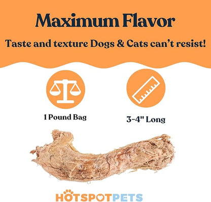hotspot pets Freeze Dried Chicken Neck Treats for Cats & Dogs - Made in USA, 1lb Big Bag, Single Ingredient All Natural Grain-Free, Crunchy, Perfect for Training, Topper or Snack