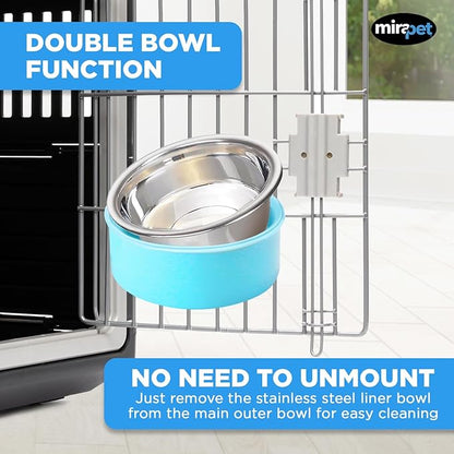 Mirapet's Dog & Cat Bowl Set - Multipurpose Pet Bowls - Premium Quality, Large, Blue