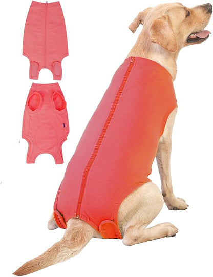 Dog Surgery Recovery Suit - After Spay, Abdominal Wounds Post Surgical Recovery, Anti Licking Breathable Dog Onesies for Small, Medium & Large Pet, Alternative Bandages Cone E-Collar