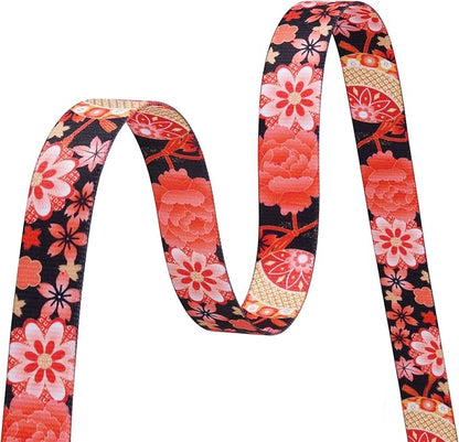 Mihqy Dog Collar with Bohemia Floral Tribal Geometric Patterns - Soft Ethnic Style Collar Adjustable for Small Medium Large Dogs(Red Flower A,S)