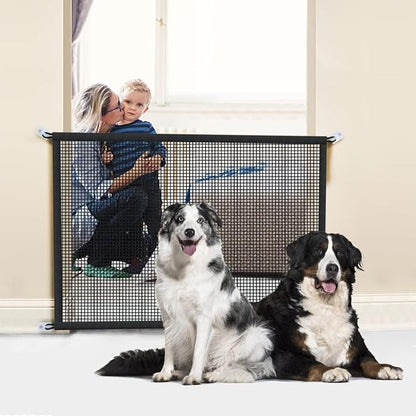 2-Pack Dog Gate for Stairs Pet Gates for The House: Dogs Screen Mesh Gate for Doorways Stairways Indoor Safety 29 inches Tall, 38 inch Wide