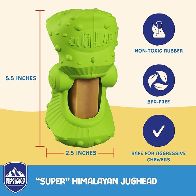 Himalayan Jughead Classic Dog Chew Holder - Holds Chews & Treats for Dogs, Slows Down Fast Chewers for Long Lasting Chews - Pair with Jughead Classic Insert, and Veggie Treats Like Carrots & Celery