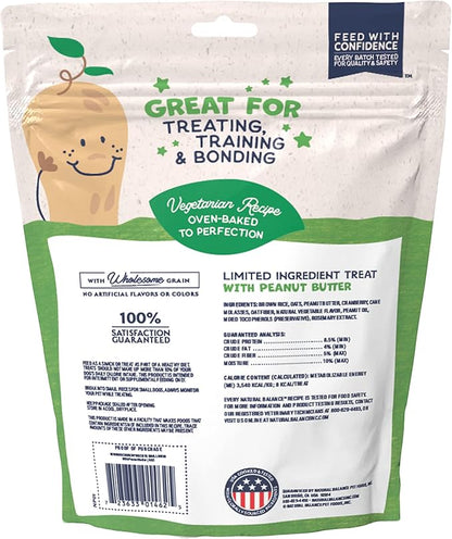 Natural Balance Limited Ingredient Rewards Crunchy Biscuits, Bite-Size Vegetarian Dog Treats for Small-Breed Adult Dogs, Peanut Butter Recipe, 8 Ounce (Pack of 2)