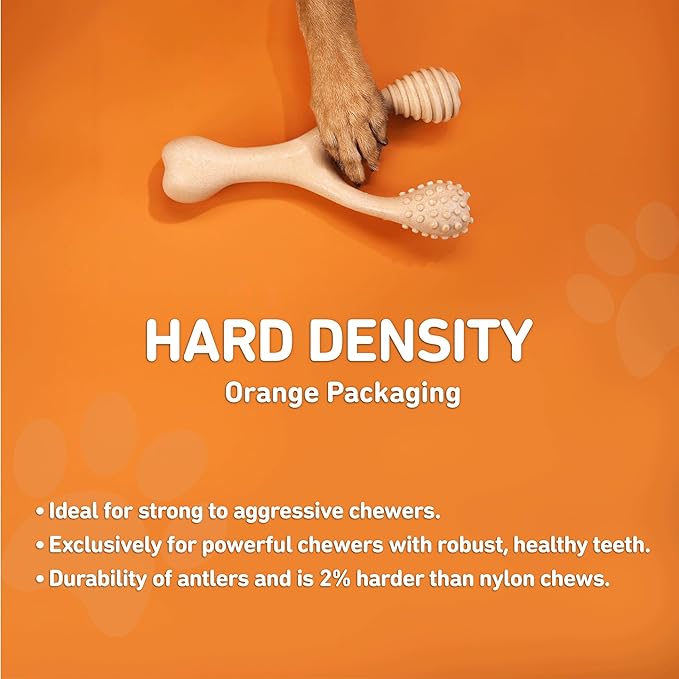 BetterBone - Hard Density - Ideal for Strong to Aggressive Chewers - All-Natural, Nylon-Free Dog Chew Toys - Non-Toxic, Promotes Dental Health, Splinter-Resistant, Sustainably Made
