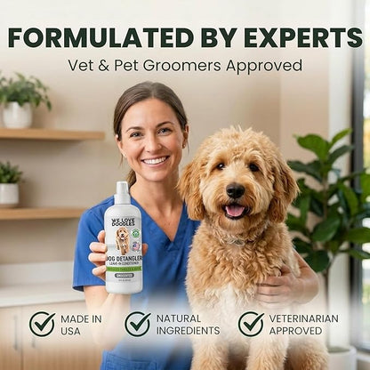 We Love Doodles Dog Detangler Spray - Leave-in Conditioner for Dogs - Dog Detangling Spray - Dematting Spray for Dogs - Tangle Remover - Made in The USA (Hypoallergenic Unscented)
