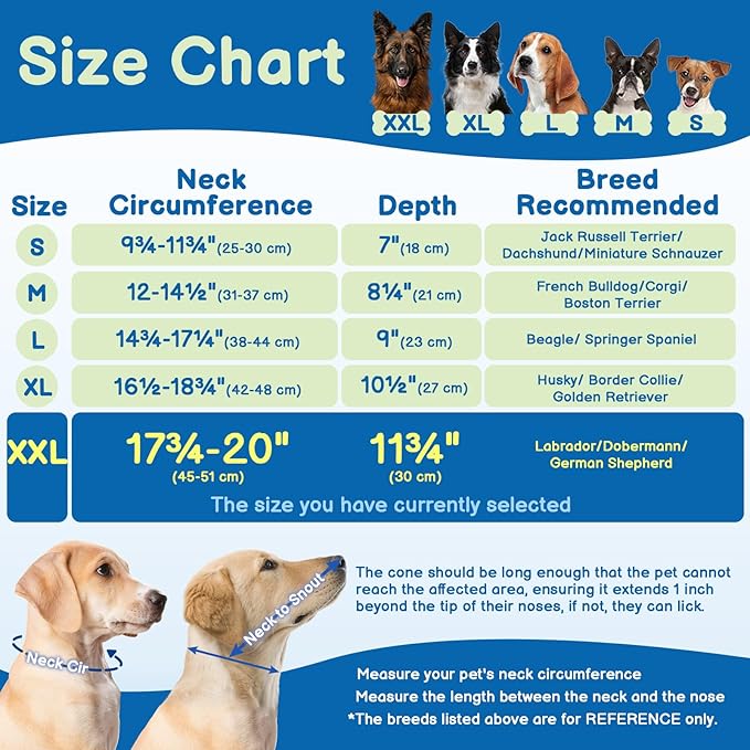 BARKLESS Soft Dog Cone, Soft Cone for Large Dogs to Stop Licking Biting Wounds, Breathable Surgical E Collar for After Surgery, Adjustable Elizabethan Collar for Neuter Incision Care