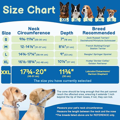 BARKLESS Soft Dog Cone, Soft Cone for Large Dogs to Stop Licking Biting Wounds, Breathable Surgical E Collar for After Surgery, Adjustable Elizabethan Collar for Neuter Incision Care