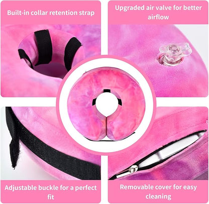 Inflatable Dog Recovery Collar, Dog Cone Collar for After Surgery, Prevent Dogs from Biting & Scratching Wound E-Collars to Help with Healing Soft Pet Recovery Collar Does