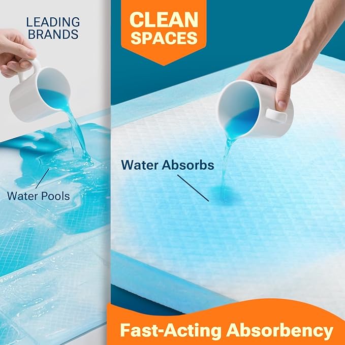 Clean Spaces Extra Large Puppy Pads 28"x34",Super Absorbent Disposable Pee Pads for Dogs / Wee Wee Pads / Potty Training Pads, Incontinence Bed Underpads for Adults, 100 Count