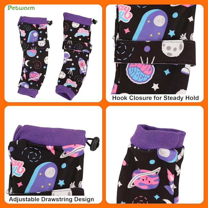 PetWarm Dog Recovery Sleeve 4pcs Set, Dog Leg Sleeve, Ideal for Comfort and Support During Pet Recovery, Suitable for Active or Support Recoverying Pet Use, Purple, L