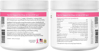 Wholistic Pet Organics Daily Cat & Dog Probiotics for Digestive Health, Anti Diarrhea & Gut Support - Probiotics for Dogs with Digestive Enzymes & Prebiotic Fiber - Cat Probiotic - 2 Oz - 57 Scoops