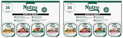 Nutro Natural Choice Cuts in Gravy Wet Dog Food,Grain Free Dog Food Wet Recipes,Beef,Lamb,Chicken,and Turkey Variety Pack,3.5 oz. Trays,36 Count (Pack of 2)