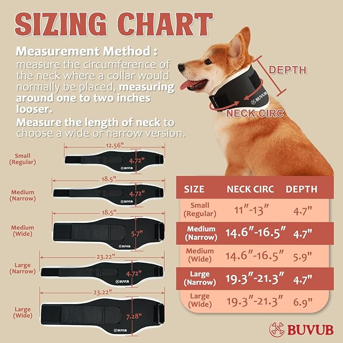 Dog Neck Brace Supports Pet's Necks with Cervical Vertebral Sprains Instability Intervertebral Disk Disease (IVDD) Pet Cervical Collar Neck Brace for Dog (Narrow L)