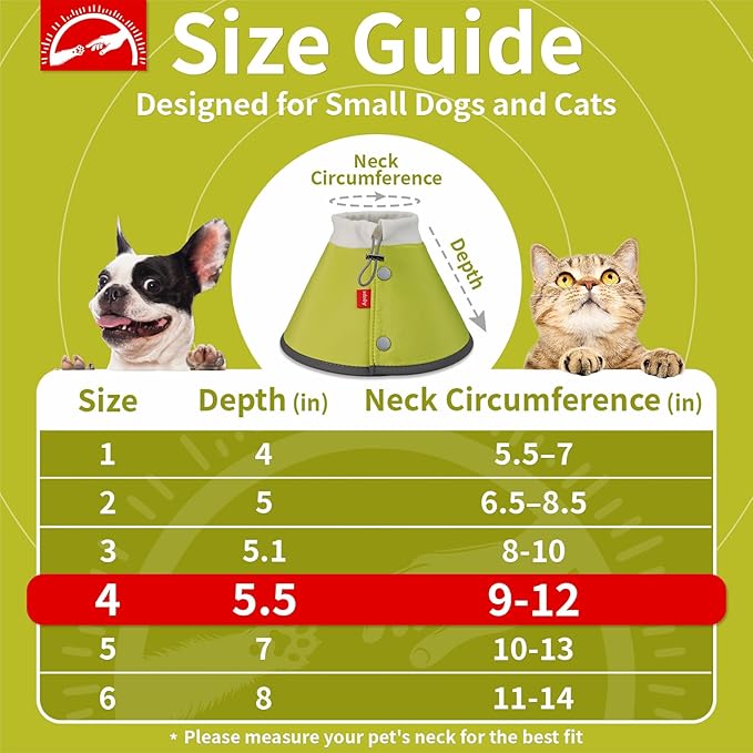 Agape Soft Dog Cone for Small Dogs & Cats, Comfy Dogs Recovery Collar After Surgery, Adjustable E Collar Alternative to Stop Licking, Protective Elizabethan Cones for Pup&Kitty, Comfortable Dog Cones