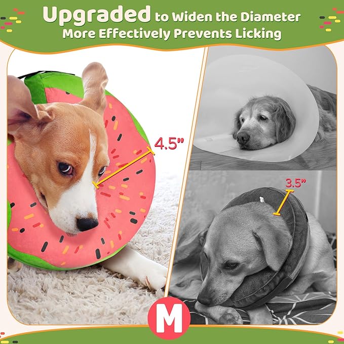 Gimars Inflatable Dog Cone Alternative Dog Donut Collar After Surgery, Soft Dog Neck Pillow Recovery Cone Collar, E Collar and Elizabethan Collar Alternative for Small and Medium Dogs