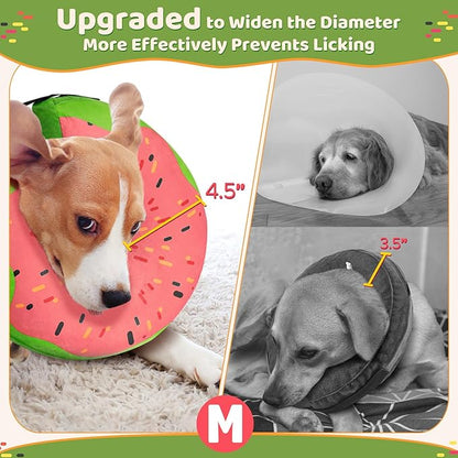Gimars Inflatable Dog Cone Alternative Dog Donut Collar After Surgery, Soft Dog Neck Pillow Recovery Cone Collar, E Collar and Elizabethan Collar Alternative for Small and Medium Dogs
