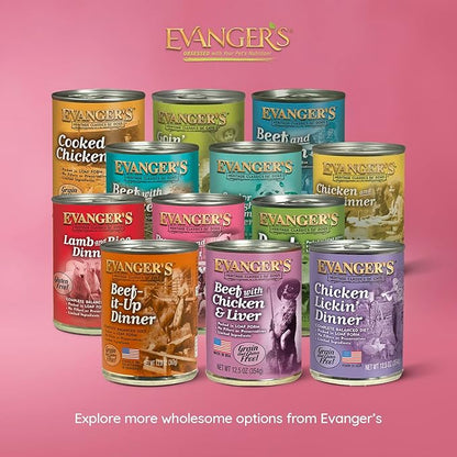 Evanger's Heritage Classic Puppy Food – 12 Count, 12.5 oz Each – Tasty Meat-Based Formula for Puppies & Underweight Dogs – Added Vitamins & Chelated Trace Minerals – Grain & Gluten Free