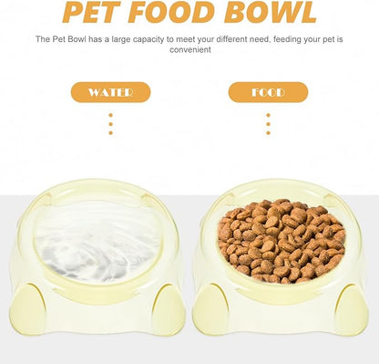 HEMOTON Pet Dog Bowl Large Yellow Crystal Food Container Puppy Feeding Dish Cage Feeder for Indoor Use