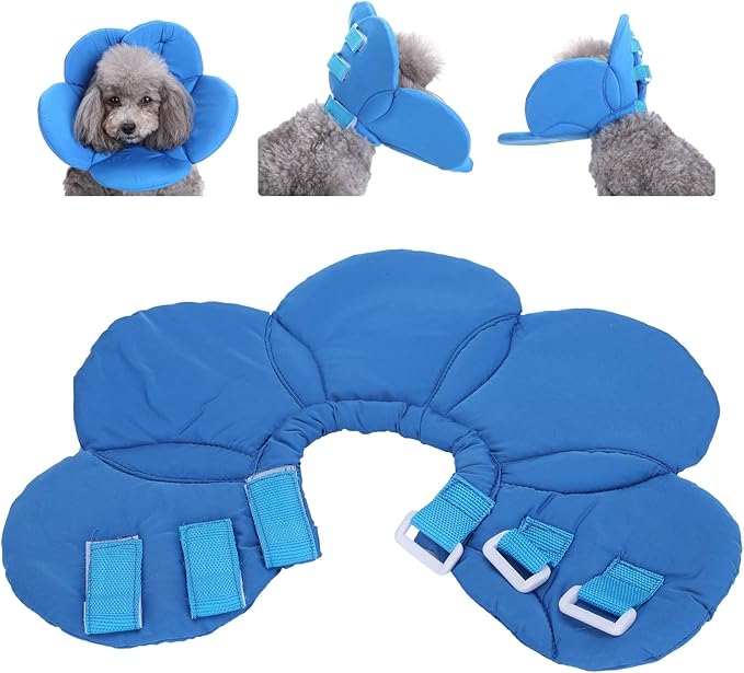 Dog Cone Collar, Wound Healing Protective Cone Surgery Recovery Collars Dog Donut Collar After Surgery Elizabethan Collar for Dogs Adjustable Soft Neck Cone for Small Pet (S)