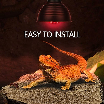 Infrared Heat Lamp Bulbs 100W 2 Pack,Red Basking Spot Light Bulb Reptile Heating lamp for Bearded Dragon,Turtle,Snake,Leopard Gecko,Chicked with Digital Temperature Thermometer