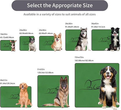 Washable Pee Pads for Dogs Reusable, 2 Pack 24"x36" Training Puppypads Absorbency Non-Slip & Leak-Proof for Pet Whelping Box Playpen Crate Sofa Bed Floors (Green)