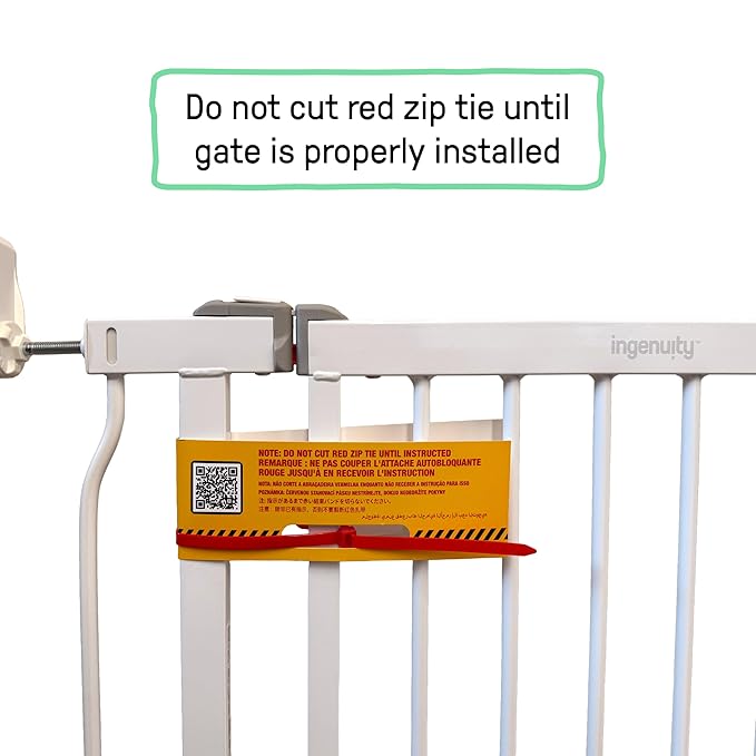 Ingenuity Decorative Extra Tall Baby Gate & Dog Gate, 28.5"-48" Wide, 36" Tall, Hardware or Pressure Mounted, Install on Top or Bottom of Stairs, Banister, or Doorway - White