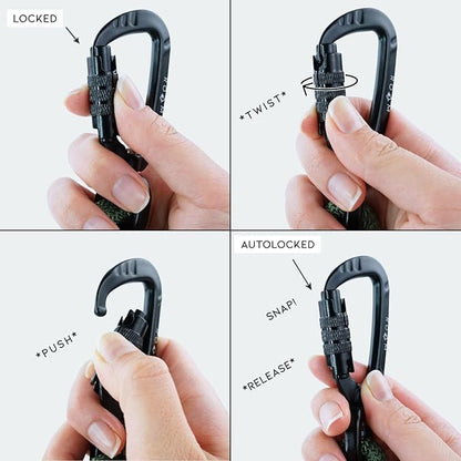 MADE TO ROAM Premium Explorer Leash - Climbing Rope Leash with Autolocking Aviation Aluminum Carabiner - Florida Seaside, 6ft