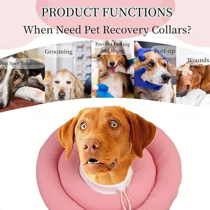 Soft Dog Cone for Small Medium Dogs and Cats, Dog Recovery Collar, Waterproof Elizabeth Collar Alternative After Surgery, Comfy Protective Neck Donut, Adjustable Pet Collar Anti-Licking Biting Wounds