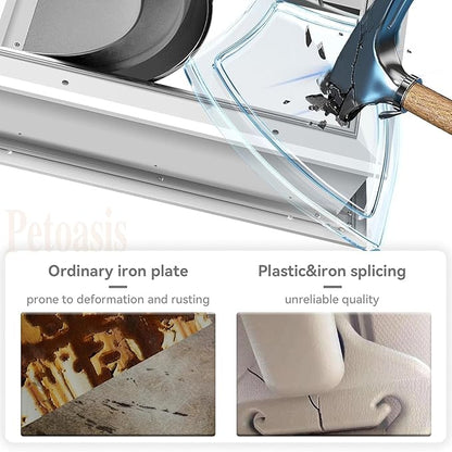 [Petoasis] 3-Flaps Heavy-Duty Dog Door, Rust Proof Aluminum Alloy Frame, Extreme Weather Dog Door Can Block Wind, Snow, and Rainwater Intrusion (Silvery White, XL for Door)