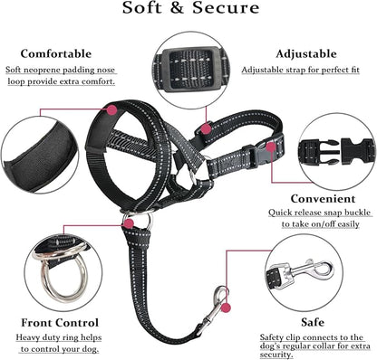 BARKLESS Dog Head Collar, No Pull Head Halter with Soft Padding, Reflective Soft Padded Snout Harness for Medium Dogs, Beagle