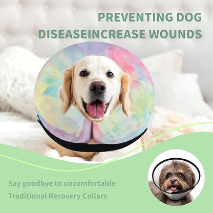 Inflatable Dog Recovery Collar, Dog Cone Collar for After Surgery, Prevent Dogs from Biting & Scratching Wound E-Collars to Help with Healing Soft Pet Recovery Collar Does