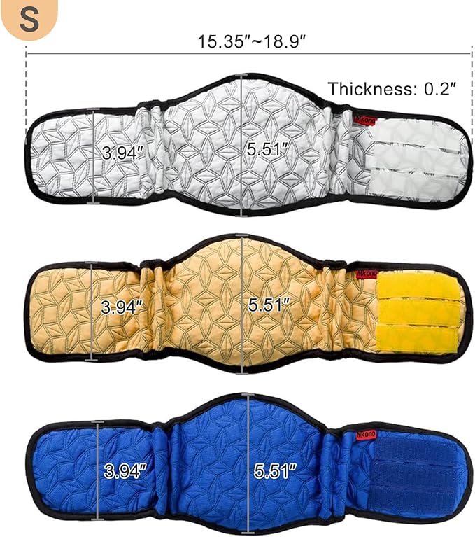 Mkono Male Dog Belly Band Wraps Washable Dog Diapers Male for Small and Medium Dogs (3 Pack), Waist 11.8 Inches to 14.6 Inches