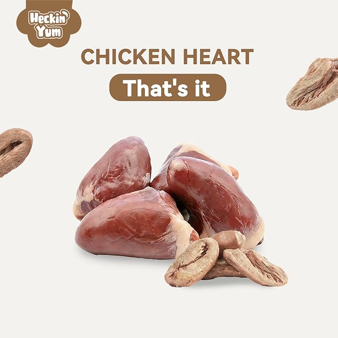Freeze-Dried Chicken Hearts Cat Treats 2oz – Single Ingredient, Grain-Free, Gluten-Free, Filler-Free Freeze Dried Food Toppers