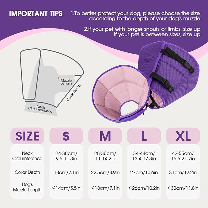 Dog Cone for Large Dogs After Surgery, Adjustable Soft Recovery Cone Collar for Dogs to Stop Licking, Professional Elizabethan Collar for Pet, Recovery Cones for Wound Healing & Hot Spots