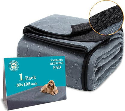 Bunlitent Washable Pee Pads for Dogs 82" x 102", 1 Pack, Reusable Puppy Pads, Dog Training Pads with Quick Dry, Large Anti-Slip Whelping Pad for Pet, Playpen, Incontinence, Housebreaking