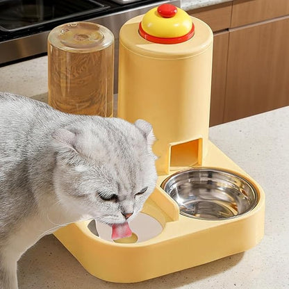 Feeding Bowl Set - Dog Water Dispenser, Detachable Food Bowl with Bell with Sturdy Construction, Animal Accessory Featuring Convenient Design, Wet and Dry Feeding Solution for Small Medium Pets