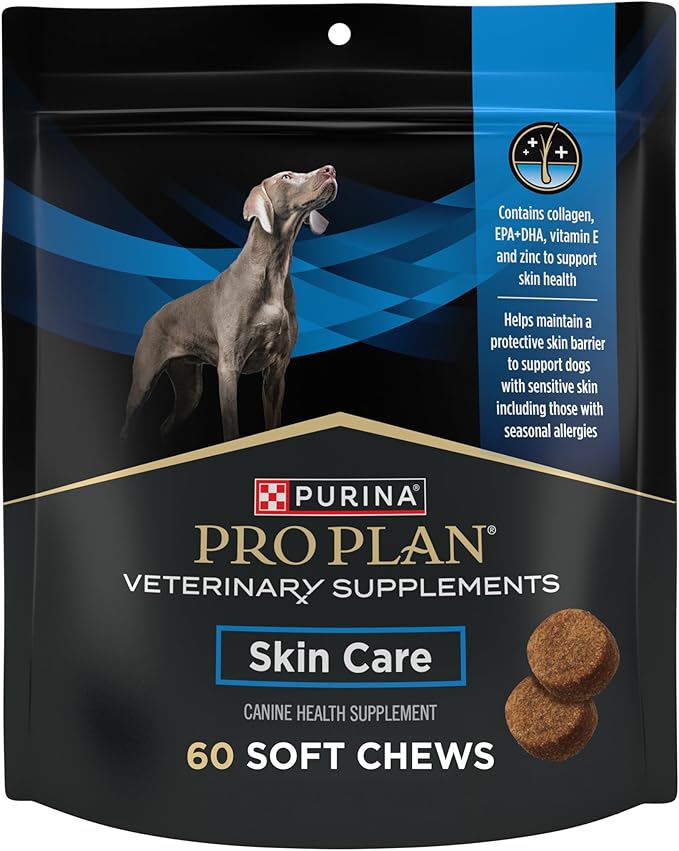 Purina Pro Plan Veterinary Supplements Skin Care Dog Supplements with Omega-3 Fish Oil and EPA and DHA - (Pack of 1) 60 ct. Pouches