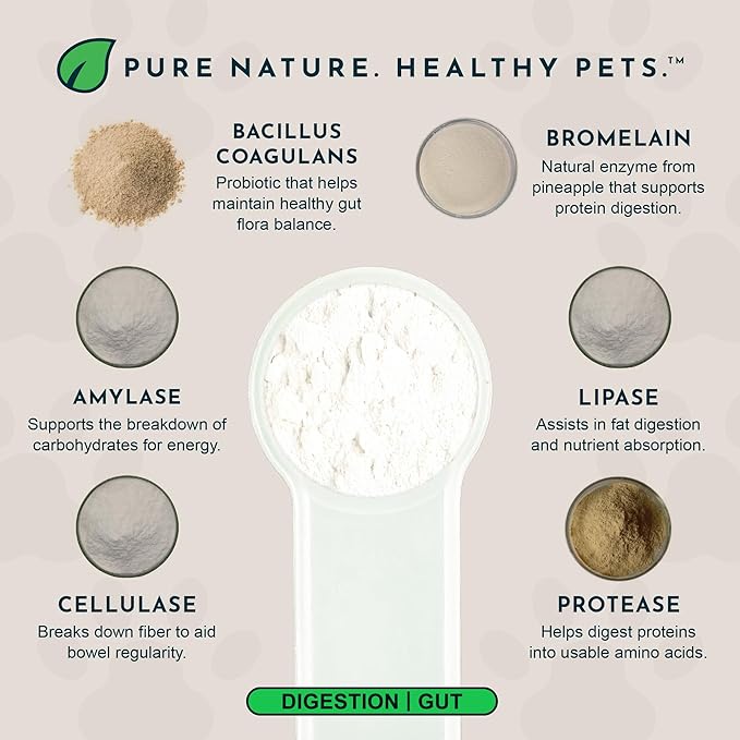 Animal Essentials Plant Enzyme & Probiotics - Probiotics & Digestive Enzymes for Dogs & Cats, Natural Daily Gut & Digestion Support Supplement for Pets, Plant Based - 10.6 oz