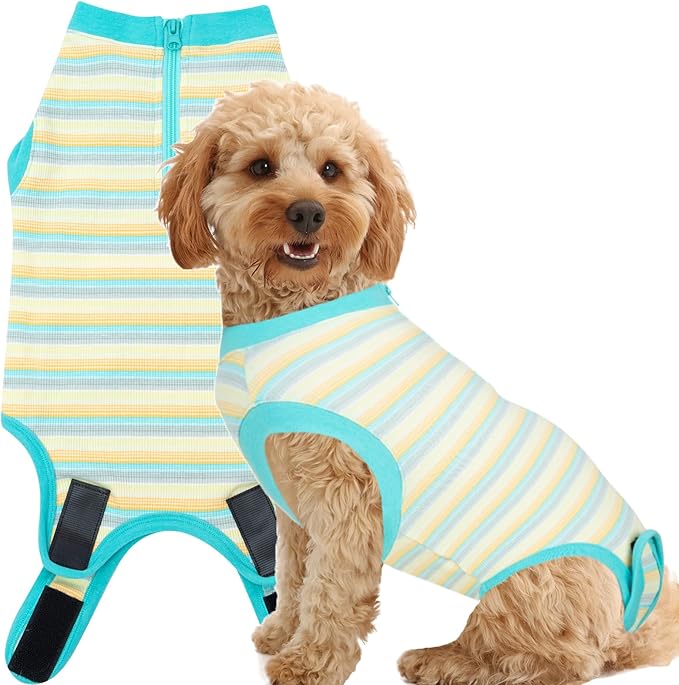 Recovery Suit for Dogs,Dog Cone Alternative Zipper Surgery Suit Female Spay,Soft Dog Surgery Suit for Anti Licking,Breathable Surgical Suit for Dogs Female Spay