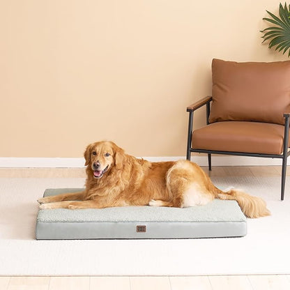 EHEYCIGA Orthopedic XXL Dog Beds for Jumbo Dogs with Removable Washable Cover,Greyish Green, 50x36