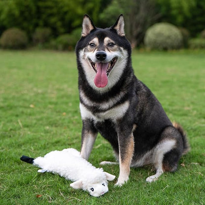 Best Pet Supplies Squeaky Dog Toys with Soft Durable Fabric for Small, Medium and Large Pets Interactive Toy for Indoor Play, Supports Active Biting and Play - Sheep, Medium