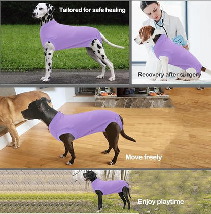 Recovery Suit for Dogs,Dog Cone Alternative Zipper Surgery Suit Female Spay,Soft Dog Surgery Suit for Anti Licking,Breathable Surgical Suit for Dogs Female Spay