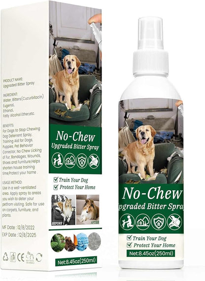 Bitter Apple Spray for Dogs 250ML - No Chew Spray for Cats to Prevent Scratching, Dog Repellent & Anti Chew Spray to Stop Dogs from Chewing Furniture, Pet Training Aid